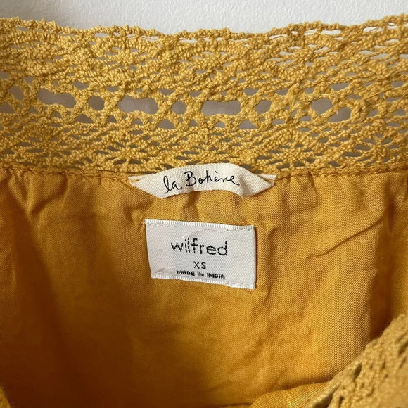 Aritzia Wilfred La Boheme  Leone Dress Golden Yellow Size XS - Picture 7 of 8